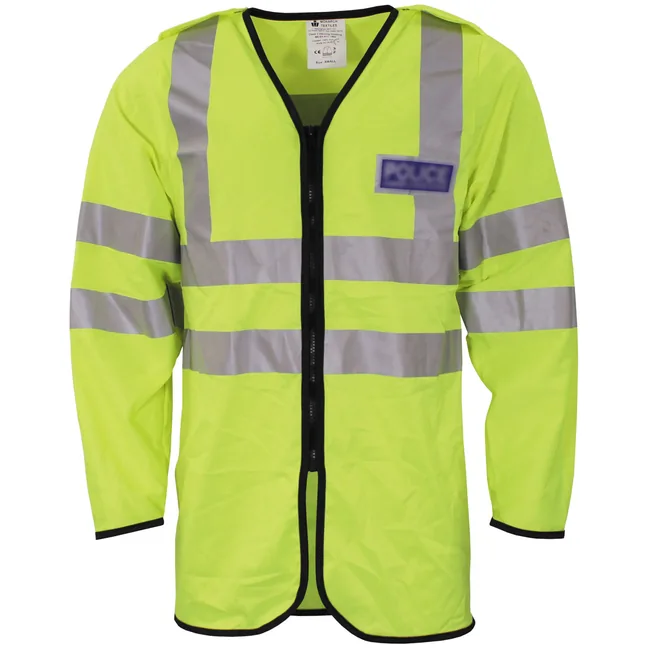 Brit. Signaljacke, gelb, mit Reflektor, gebr.