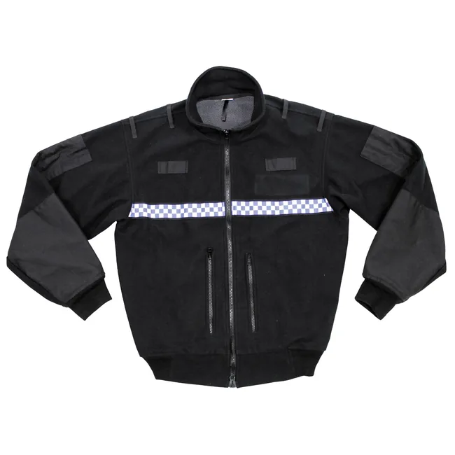 Brit. Fleece-Jacke, winddicht, "Police", schwarz, gebr.