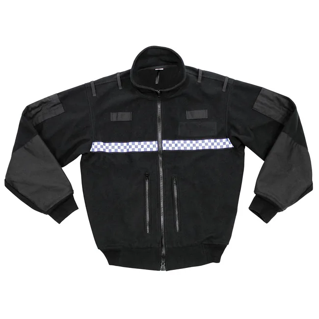 Brit. Fleece-Jacke, "POLICE", schwarz, gebr.