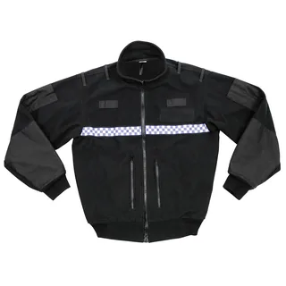 Brit. Fleece-Jacke, "POLICE", schwarz, gebr.