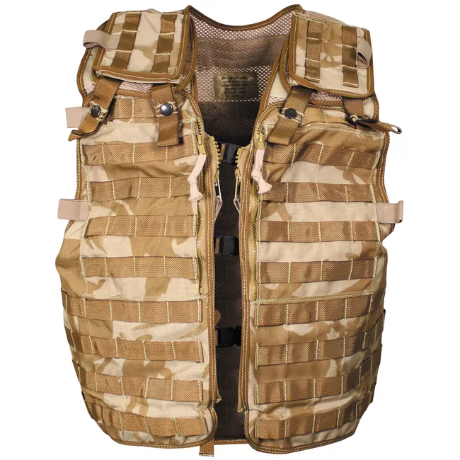 Brit. Weste, "Load Carrying", "MOLLE", DPM desert, neuw.