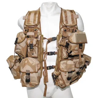 Brit. Weste, "Load Carrying", "MOLLE", DPM desert, gebr.