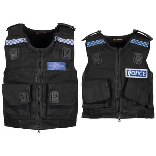Brit. Body-Armour, Typ II, schwarz, OHNE Einlage, gebr.