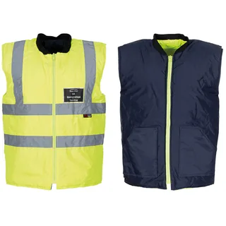 Brit. Signalweste, wendbar, gelb/blau, gebr.