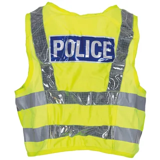 Brit. Signalweste, gelb, "Police", gebr.