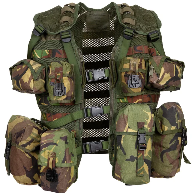 Holl. Gefechtsweste, Modular, NL tarn, 9 div. Taschen, gebr.