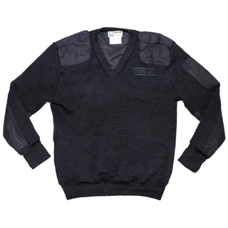 Brit. Pullover, blau, Polizei, gefüttert, V-Ausschnitt, gebr.