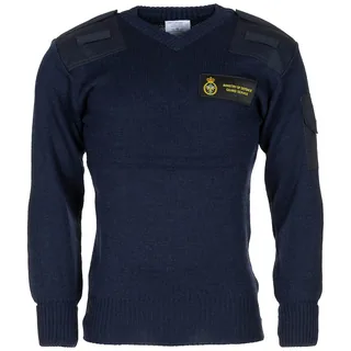 Brit. Pullover, blau, V-Ausschnitt, neuw.