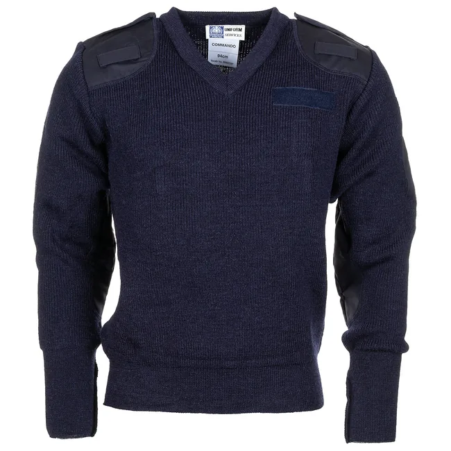 Brit. Pullover, blau, Polizei, V-Ausschnitt, gebr.