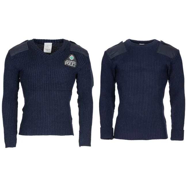 Brit. Kommando Pullover, Wolle, blau, gebr.