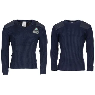 Brit. Kommando Pullover, Wolle, blau, gebr.