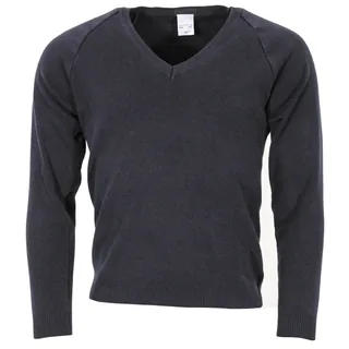 Brit. Pullover, blau, V-Ausschnitt, gebr.