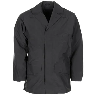 Brit. Regenjacke, "POLICE", schwarz, gefüttert, gebr.