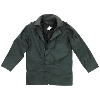 Brit. Regenjacke, "POLICE", grün, gefüttert, gebr.