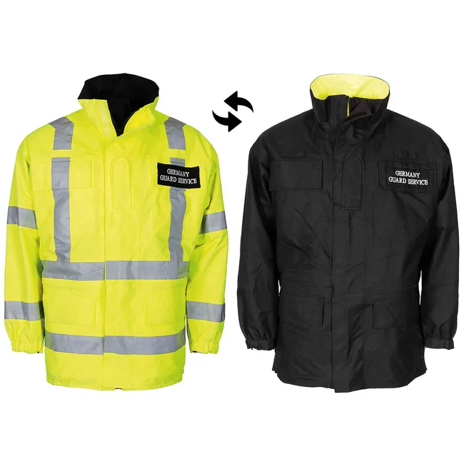 Brit. Signaljacke, wendbar, gelb/schwarz, gebr.