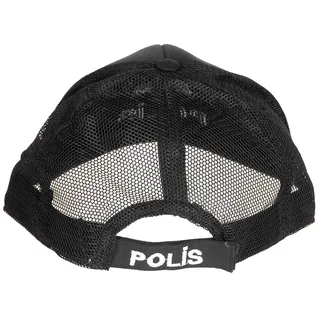 Türk. Cap, "POLIS", Netzeinsatz, schwarz, neuw.