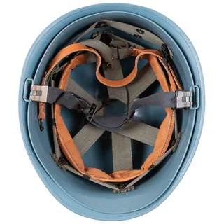 Belg. Helm "M51", hellblau, m. Kunststoff-Innenhelm, gebr.