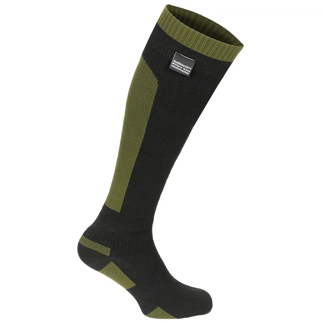Brit. Socke, "Sealskinz", wasserd., oliv/schwarz, gebr.