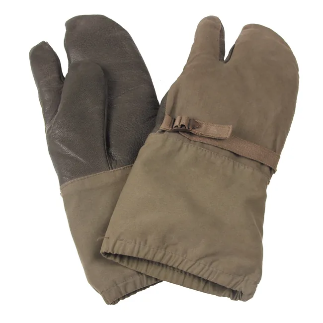 BW Überhandschuhe, ohne, Plüschfutter, oliv, gebr.