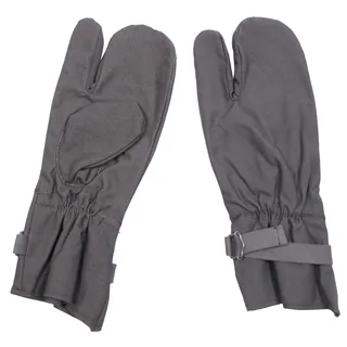 Österr. Handschuhe, grau, 3 Finger mit Stulpe, gebr.