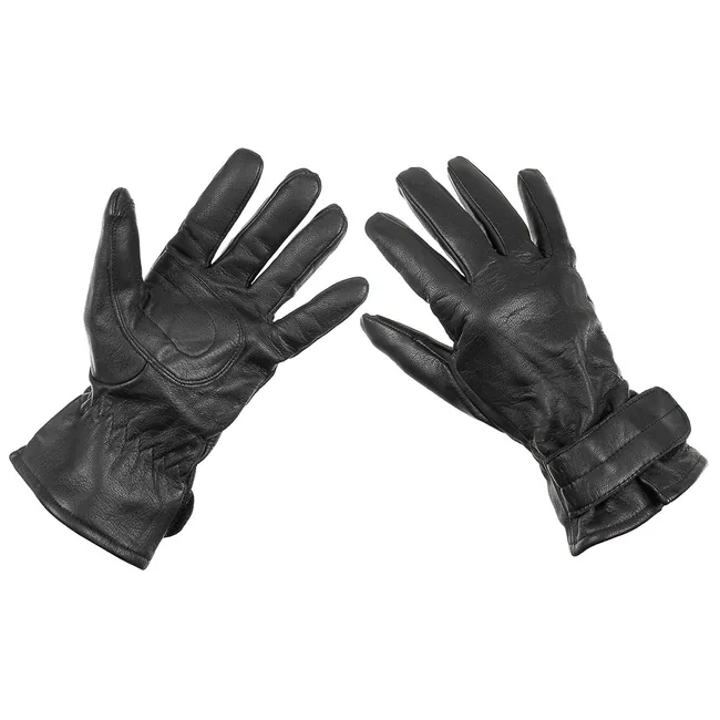 Österr. Lederhandschuhe, gefüttert, schwarz, gebr.