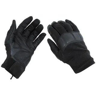 Österr. Fingerhandschuhe, Leder/Nomex, schwarz, gebr.