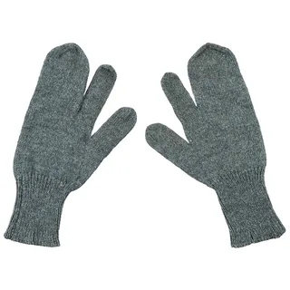 Schweiz. Strickhandschuhe, 3 Finger, Wolle, grau, gebr.
