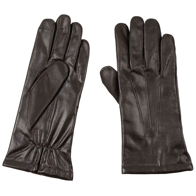 CZ/SK Fingerhandschuhe, braun, Leder, neuw.