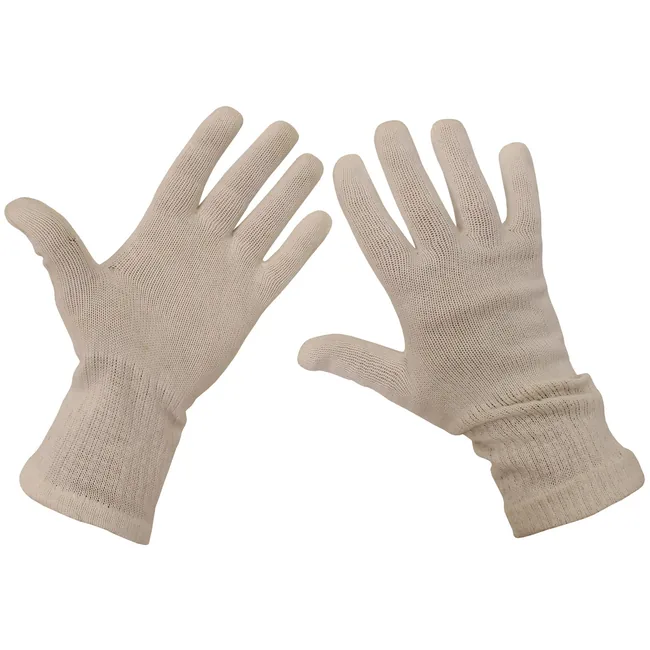 CZ/SK Fingerhandschuhe, weiß, Strick, gebr.