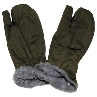 CZ/SK Handschuhe, M 55, oliv, gefüttert, 3 Finger, gebr.
