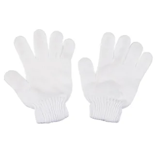 Brit. Fingerhandschuhe, weiß, Strick, gebr.