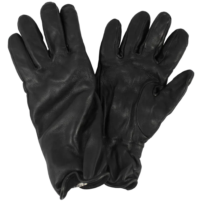 Brit. Lederhandschuhe, gefüttert, schwarz, gebr.