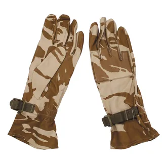 Brit. Lederhandschuhe, gebr., "Warm Weather", DPM desert