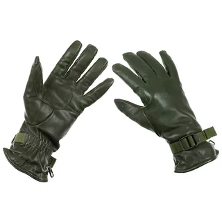 Brit. Lederhandschuhe, oliv, "MK II Combat", gefütt., gebr.