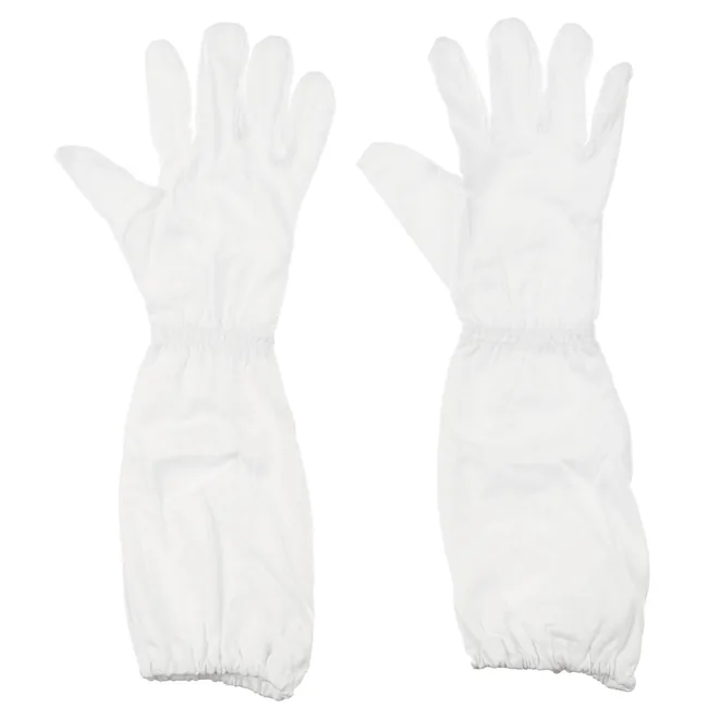 Brit. Fingerhandschuhe, weiß, mit Stulpe, FR, neuw.
