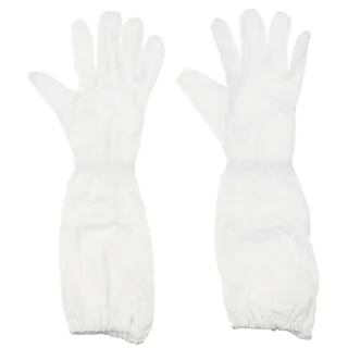 Brit. Fingerhandschuhe, weiß, mit Stulpe, FR, neuw.