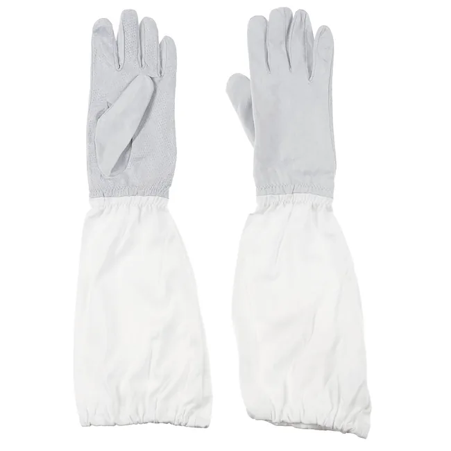 Brit. Fingerhandschuhe, weiß, FR, Leder/Textil, neuw.