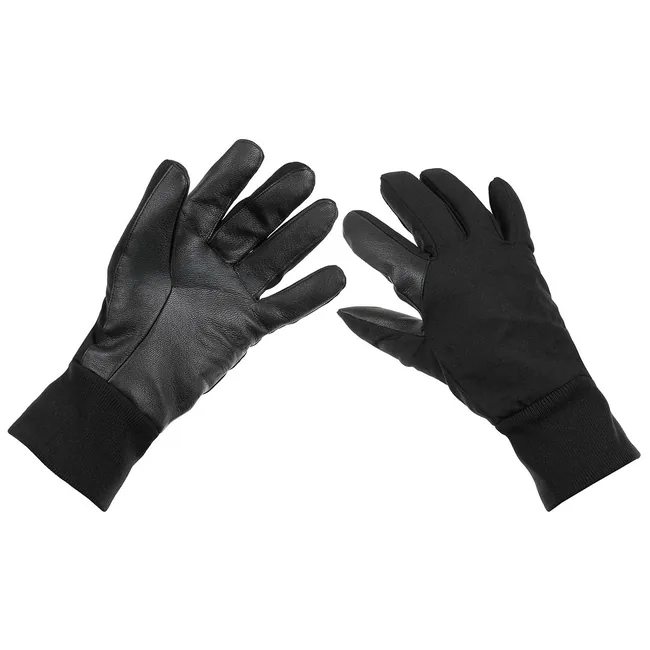 Brit. Fingerhandschuhe, schwarz, gefüttert, gebr.
