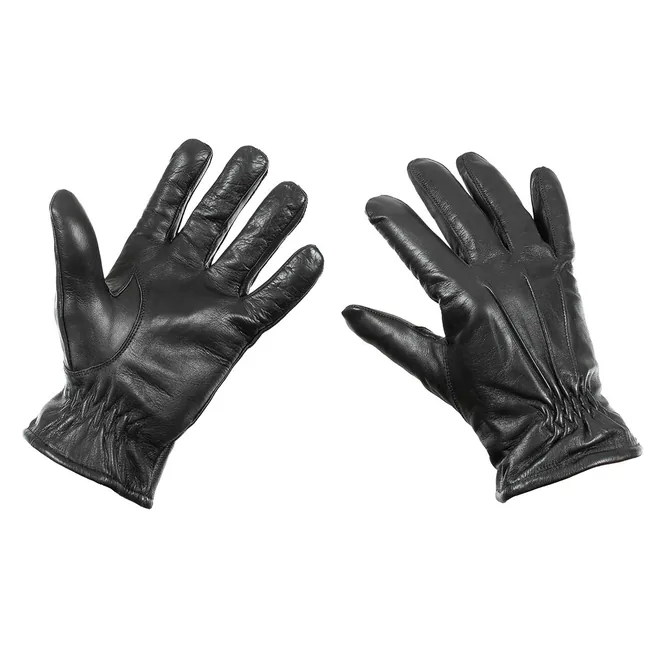 Holl. Lederhandschuhe, gebr., gefüttert, schwarz