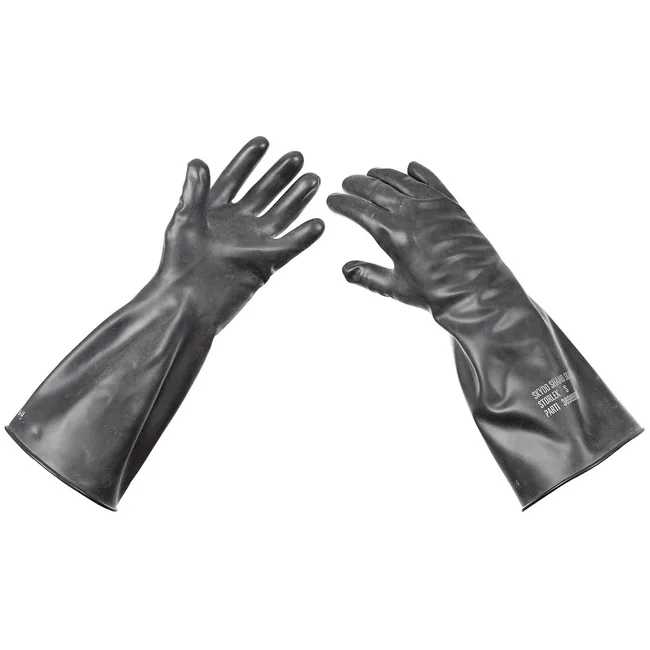 Schwed. Gummihandschuhe, schwarz, neuw.