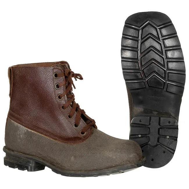 Schwed. Marschstiefel, braun, "Tretorn", Leder/Gummi, gebr.