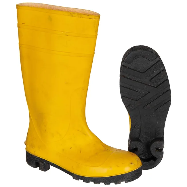 BW Gummistiefel, gelb, mit Schutzkappe, gebr.
