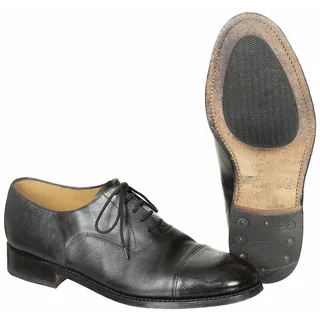 Brit. Halbschuhe, Leder, schwarz, Ledersohle, gebr.
