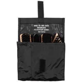BW Schuhputzbeutel, schwarz, mit 4 Bürsten, gebr.