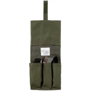 Holl. Schuhputzbeutel, gebr., mit 3 Bürsten
