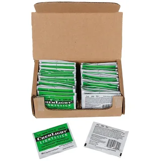 US Knicklicht, "Cyalume", 50 St./Pack, grün, überlagert