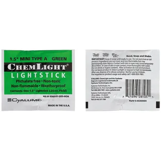 US Knicklicht, "Cyalume", 50 St./Pack, grün, überlagert
