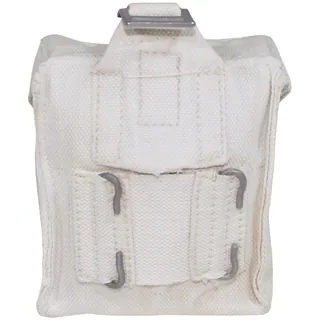 Ital. Koppeltasche, weiß, Canvas, gebr.