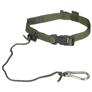 Brit. Fangriemen, oliv, mit Karabiner, IRR, gebr.