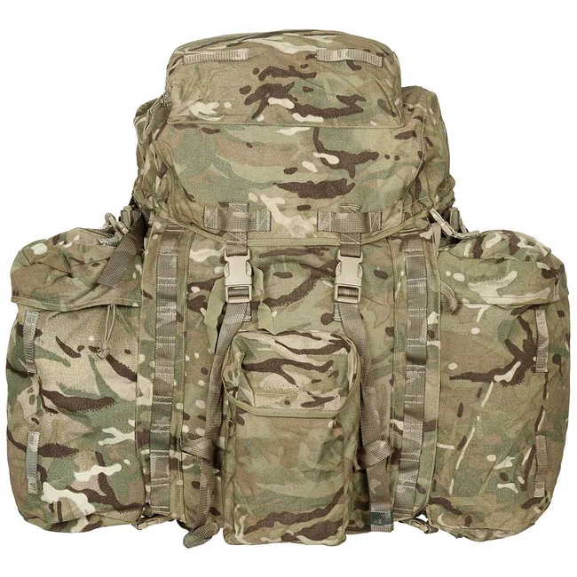 Brit. Rucksack, "INF Short", Seitentaschen, MTP, IRR, gebr.